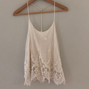 PINS AND NEEDLES white flowy tank pins and needles